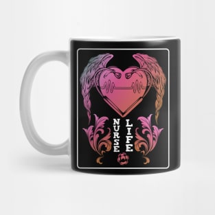 Nursing - Nurse Life - ECG Stethoscope Heart Wings Mug